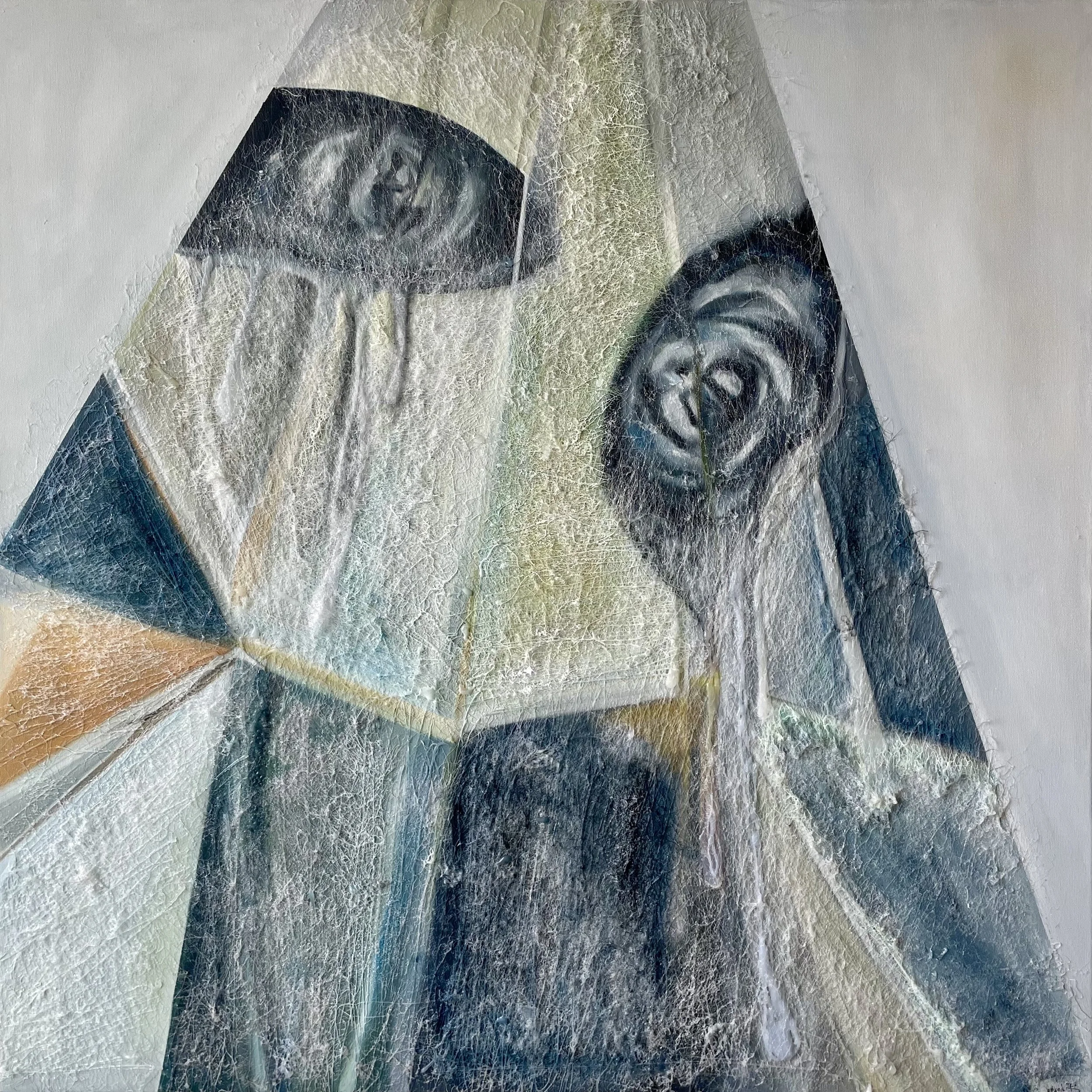 Prism, 2026 — mixed media by Hadis Bahrami, 36 × 36 in, from the series Living Against the Void.